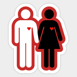 Man and woman black and white Sticker